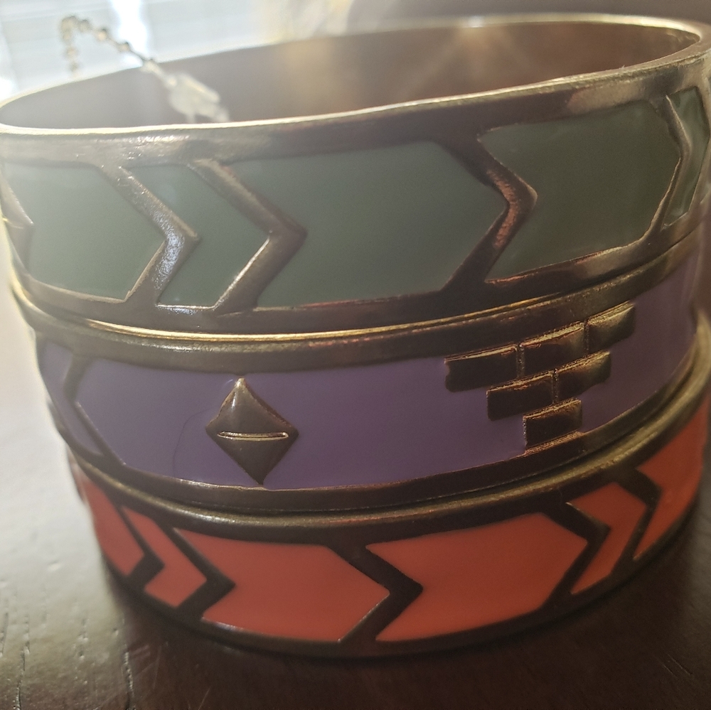 Set of 3 Enamel Bangle Bracelets